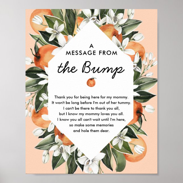 Süsse Babydusche eine Nachricht aus dem Bump Poster (Vorne)