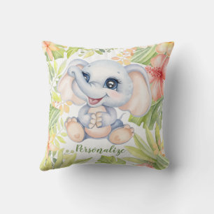 Süße Babyelefanten-Nursery-Dekoration Kissen