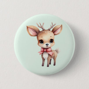 Süße Babyhirsch-Cartoon-Illustration Button