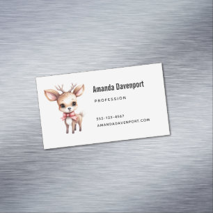 Süße Babyhirsch-Cartoon-Illustration Magnetische Visitenkarte