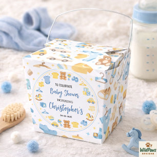 Süße Babykleidung und Spielzeug Jungen-Baby-Party Geschenkschachtel