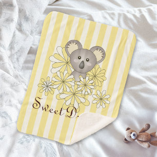 Süße Babykoalas mit gelben Streifen für Kinder Sherpadecke