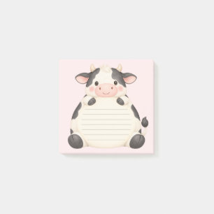 Süße Babykuh Wasserfarbe Liniierte Haftnotizen Post-it Klebezettel