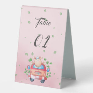 Süße Babylamm-Babyparty-Tischnummern Tischaufsteller