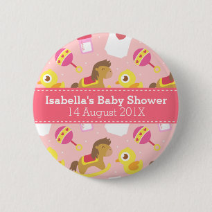 Süße Babymädchen-Spielzeuge, Babyparty-Geschenke Button