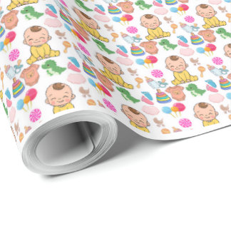 Süße Babymuster-Geschenkpapier für Baby Shower Geschenkpapier