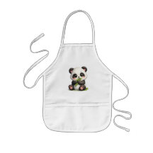 Süße Babypanda-Bambus essende Küchenschürze
