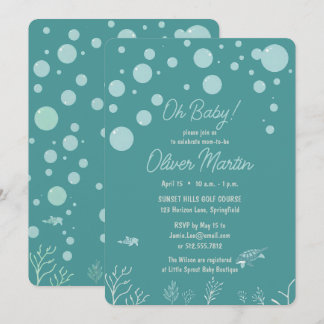 Süße Babyparty für Jungen Aqua-Fischpark Bezaubern Einladung