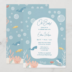 Süße Babyparty für Jungen Aqua-Fischpark Bezaubern Einladung
