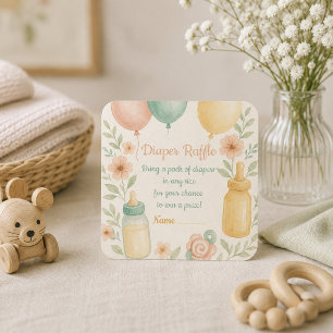 Süße Babyparty-Windel-Raffle-Einschlusskarte Begleitkarte