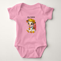Süße Babys Kuh mit Blumen Burp Tuch