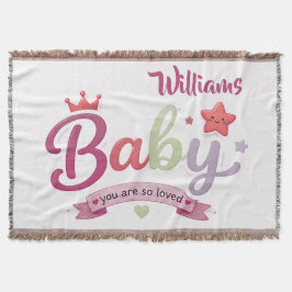 Süße Babyschrift-Typografie – Du bist so geliebt Decke
