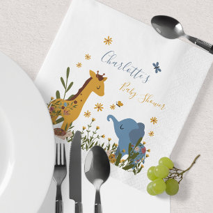 Süße Babytier-Blumen-Baby-Party Serviette