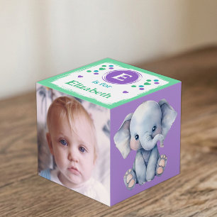 Süße Babytier-Foto-Namensschild für das Kinderzimm Würfel