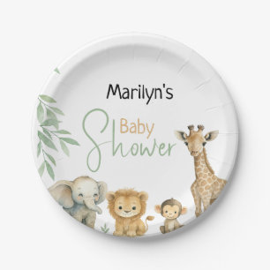 Süße Babytierchen zur Babyparty Pappteller