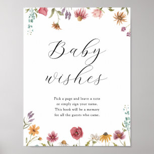 Süße Babywünsche Baby Shower Gästebuch Sign
