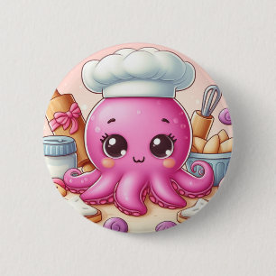 Süße Back-Oktopus-Schaltfläche Button