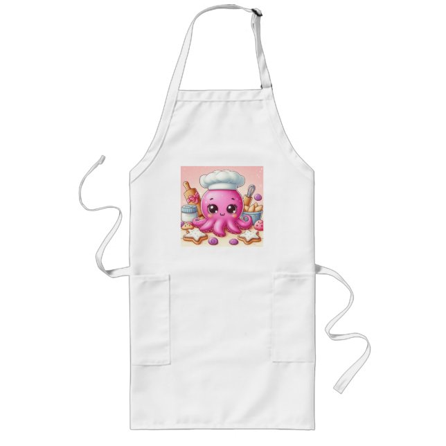 Süße Back-Oktopus-Schürze Lange Schürze (Vorne)