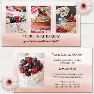 Süße Bäckerei Dessert Foto Geschäftskarte Visitenkarte
