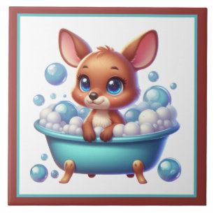 Süße Badewanne Badezimmer Känguru Fliese