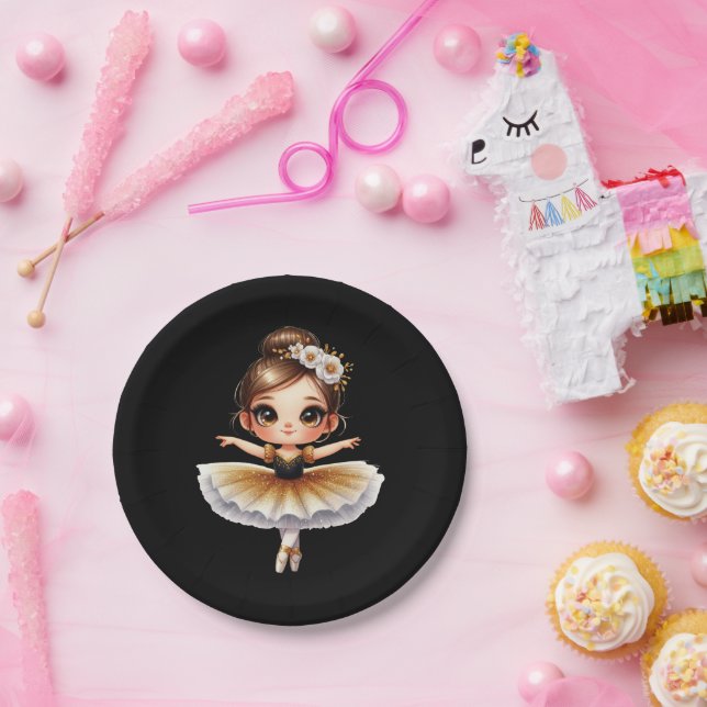 Süße Ballerina Pappteller (Party)