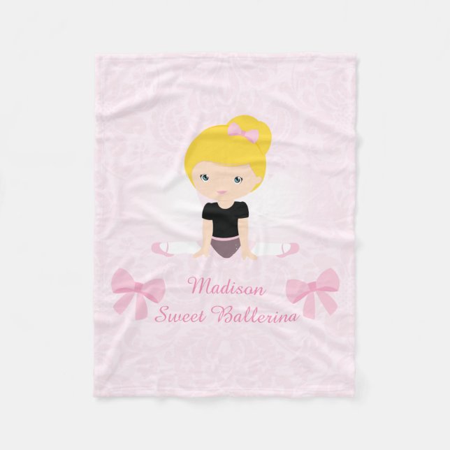 Süße Ballerina personalisiert Fleecedecke (Vorderseite)