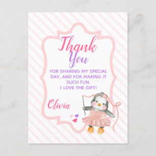 Süße Ballerina Pinguin Geburtstag Danke schön Postkarte