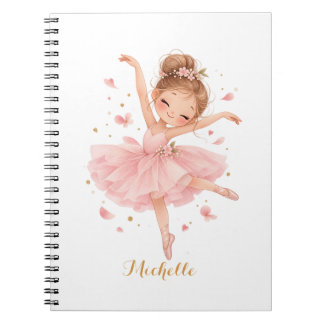 Süße Ballerina Prinzessin Personalisiert Notizblock