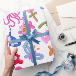 Süße Ballontiere Buntes Kinder Muster Geschenkpapier