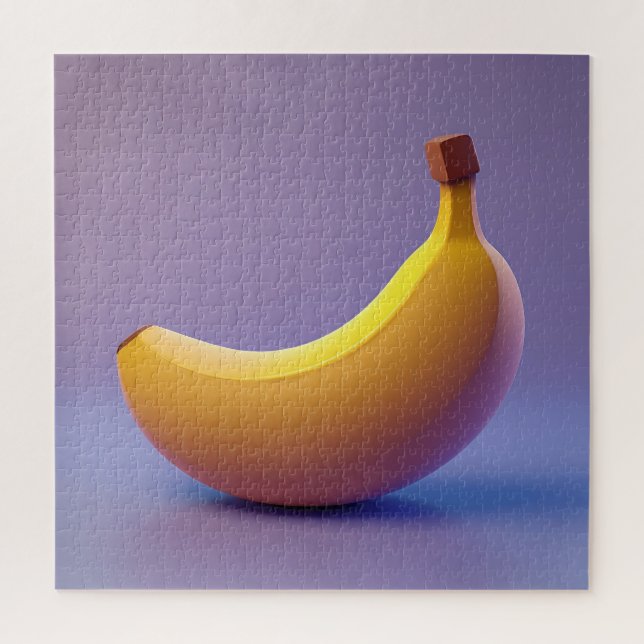 Süße Banane mit violettem Hintergrund (Vertikal)