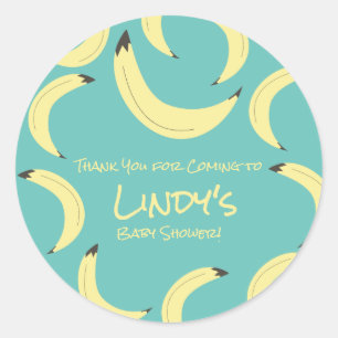 Süße Bananen-Babyshower-Muster Runder Aufkleber