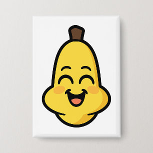 Süße Banini-Banane Kawaii-Charakter-Kunst Button