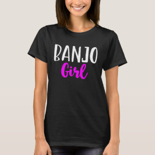 Süße Banjospielerin Mädchen Frau T-Shirt