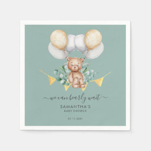Süße Bär-Eukalyptus-Baby-Shower-Papier Serviette