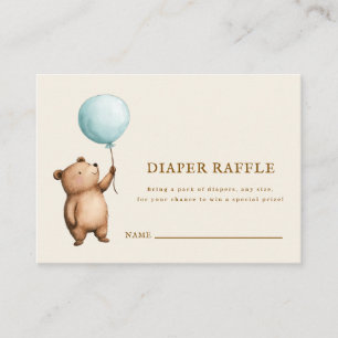 Süße Bär-Windel-Raffle-Baby-Shower-Karte Begleitkarte