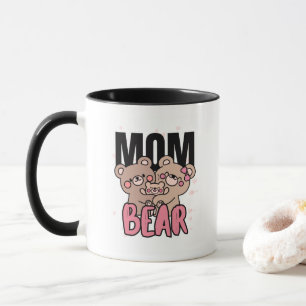 Süße Bären-Mama-Text-Illustration Tasse