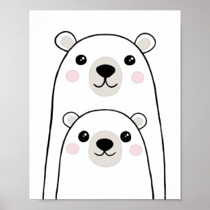 Süße Bären-Wandkunst für Kinder Poster