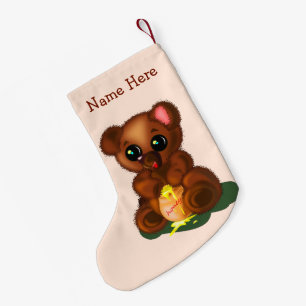 Süße Bären-Weihnachtsstrümpfe personalisiert mit N Kleiner Weihnachtsstrumpf