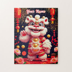 Süße Barongsai-Löwentanz-Puzzle