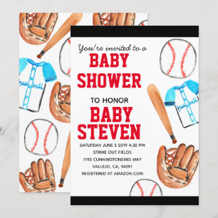 Süße Baseball-Sport-Baby-Shower-Party-Einladung Einladung