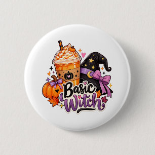 Süße Basic-Hexe-Halloween-Taste Button