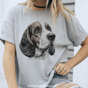 Süße Basset Hound Skizze Niedliche Hunde Liebhaber Tri-Blend Shirt