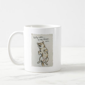 Süße "Bauchmassagen in meinen Träumen" schlafende  Kaffeetasse