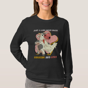 Süße Bauernhof Tier Kuh Bauernmädchen Frauen Huhn T-Shirt