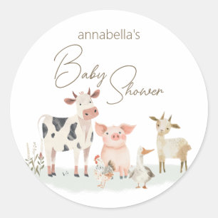 Süße Bauernhoftiere für Baby-Land-Thema Runder Aufkleber