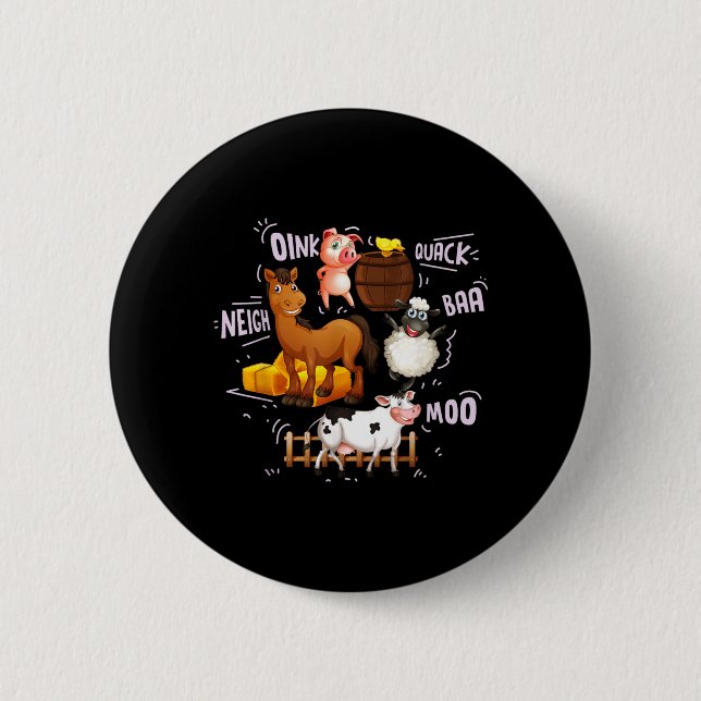 Süße Bauernhoftiere mit Geräuschen Button (Vorderseite)