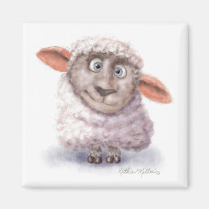 Süße Baumwoll-Schaf-Cartoon Magnet