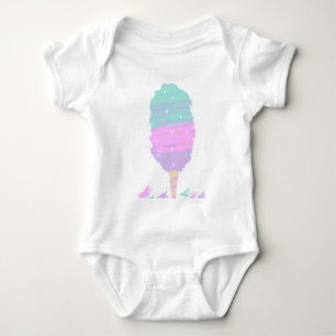 Süße Baumwoll Zuckerwatte Pastell Handgezeichnet Baby Strampler