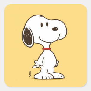 Süße Beagle-Cartoon-Figur-Illustration Quadratischer Aufkleber