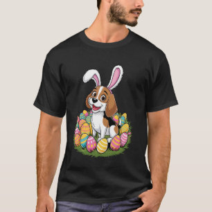 Süße Beagle-Hasenohren Ostereiersuche Frohe Ostern T-Shirt